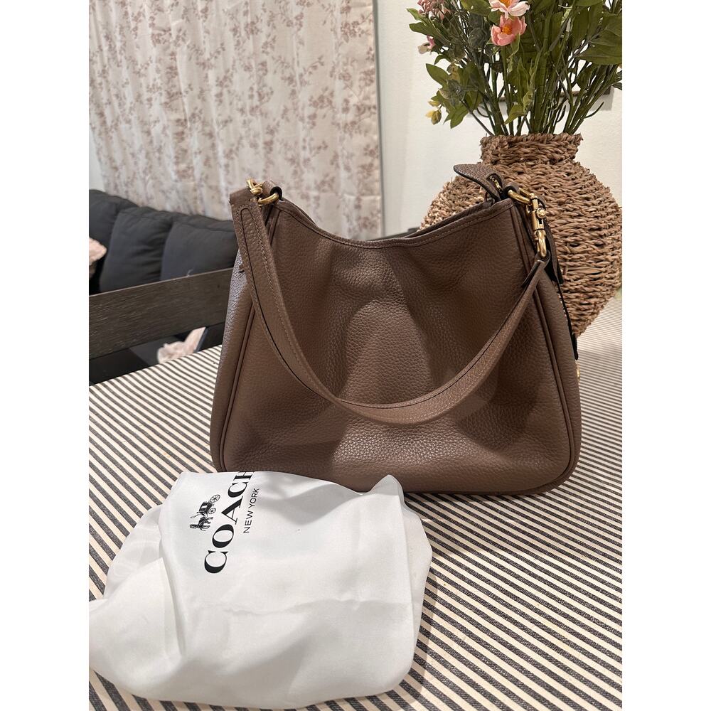 Coach Cary Medium Soft Pebble Leather Shoulder Bag